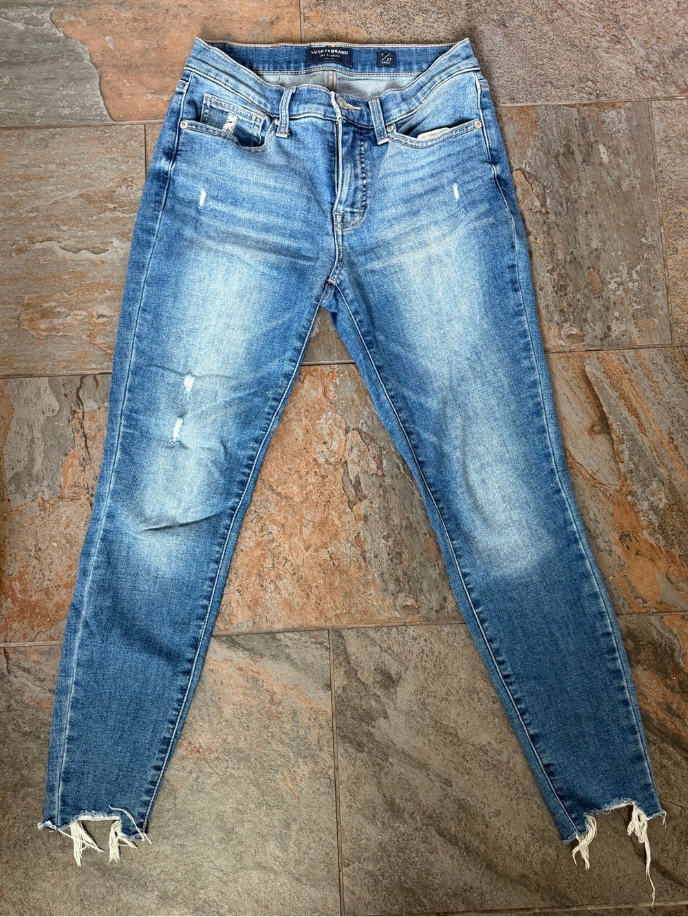 Lucky Brand Mid Rise Skinny Jeans in Blue Denim